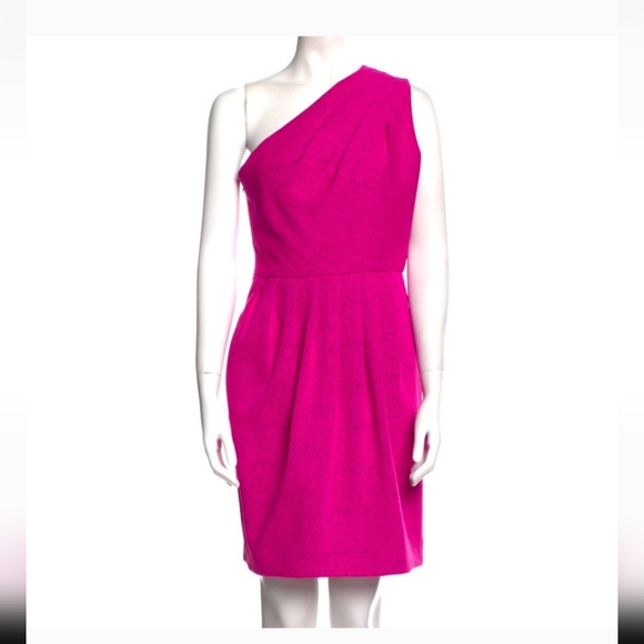 Halston Heritage Pink One Shoulder Dress Size 6 - Picture 1 of 7